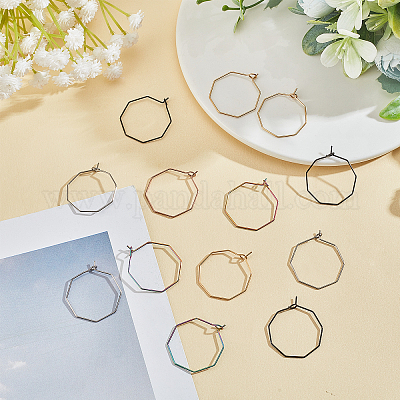 6pcs Wine Glass Charm Hoops Circle Ear Hoop Wine Charm Rings