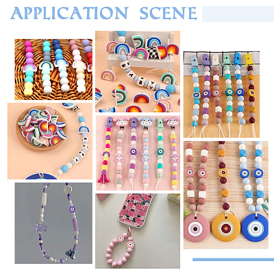 Silicone Beads, Silicone Loose Beads for Keychain Making Round Rubber Beads  Polygonal for DIY Necklace Bracelet Jewelry 