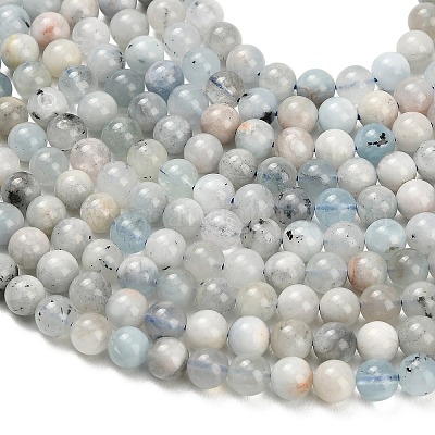 Natürliche Aquamarin Perlen Stränge&nbsp;G-F591-29A-6mm-02-1