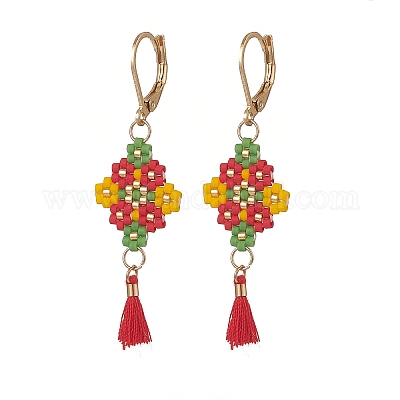 Edna | Beaded Fringe Earrings Stainless Steel Leverback