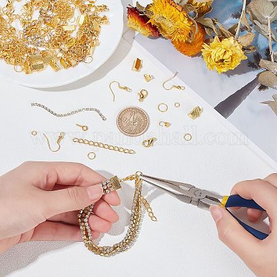 Wholesale PH PandaHall 300pcs Jewelry Making Kits Golden Earring Making  Kits Earring Hooks with Lobster Claw Clasps Jump Rings Eye Pin Bead Tips  Twist Chains for Earring Bracelet Necklace Jewelry DIY Crafts 