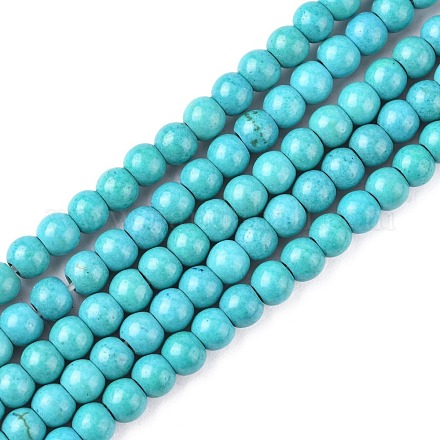 Chapelets de perles en turquoise synthétique TURQ-G106-4mm-02E-1