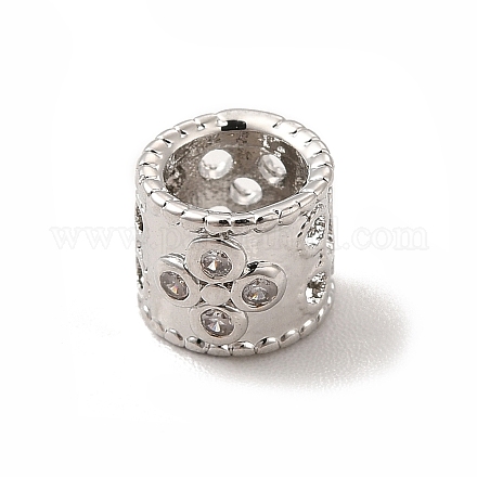 Perles européennes en laiton avec zircone cubique de micro pave KK-G458-17P-1