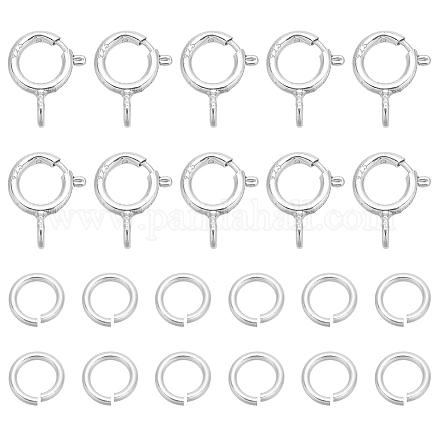 PandaHall Elite 20Pcs 925 Sterling Silver Spring Ring Clasps STER-PH0001-33A-1