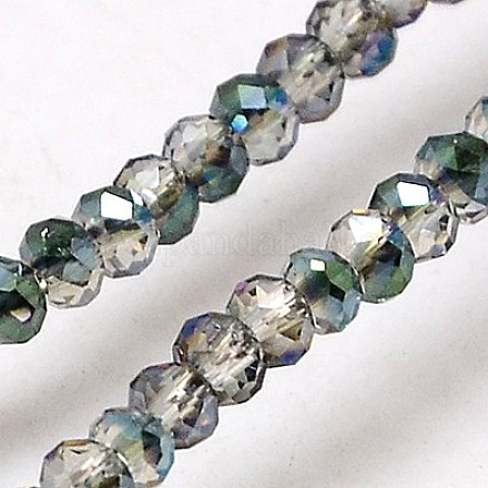 Electroplate Glass Beads Strands X-EGLA-J025-H12-1
