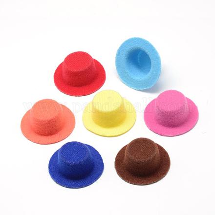布地帽子パーツ  DIYクラフト装飾  内側にプラスチックで  ミックスカラー  40~41x16mm AJEW-R078-4.0cm-M-1