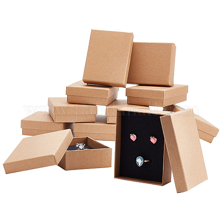 Cajas de joyería de cartón de papel kraft OBOX-BC0001-02-1
