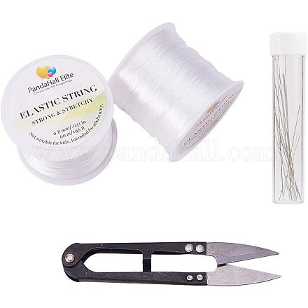 Alambre de fibra elástica pandahall elite y tijera de acero afilada color ramdon TOOL-PH0016-01-1