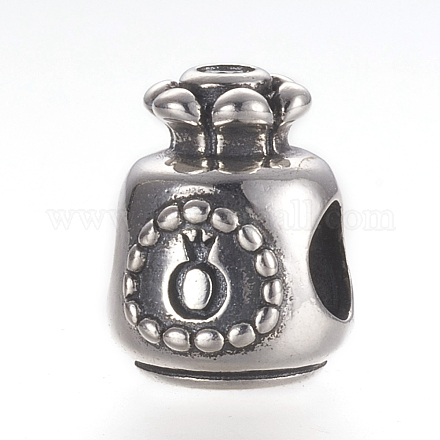 925 Thai Sterling Silber European Beads STER-P028-04AS-1