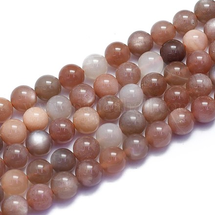 Chapelets de perles de sunstone naturelle naturelles G-K310-C08-8mm-1