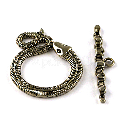 Tibetan Style Snake Toggle Clasps TIBE-A5836-AB-NR-1