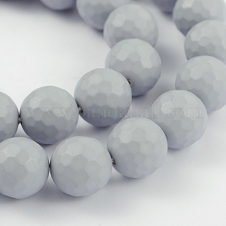 Faceted Round Shell Pearl Bead Strands BSHE-J012-10mm-02-1