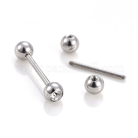 Double-headed 304 Stainless Steel Ear Fake Plugs EJEW-L206-F08-1