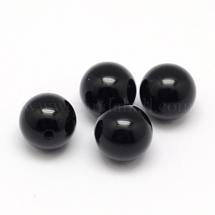 Natürliche schwarze Onyxperlen G-D708-10mm-1