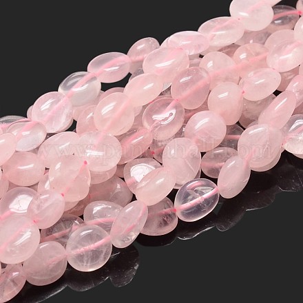 Natural Rose Quartz Nuggets Beads Strands G-J336-24-1