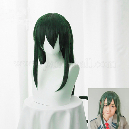 Largas pelucas sintéticas rectas de anime cosplay verde OHAR-I015-18-1