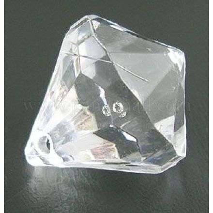 Facettierte Diamant transparenten Acryl-Anhänger DB15x16mmC01-1