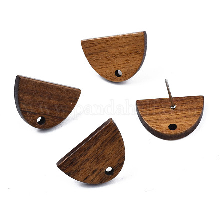 Accessoires de boucles d'oreilles en bois de noyer MAK-N032-009-1