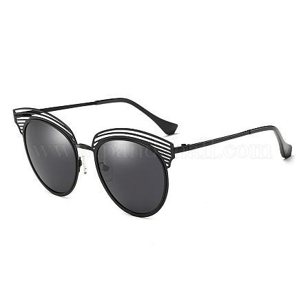 トレンディな女性のサングラス  アロイフレームと樹脂レンズ  ブラック  グレー  14.6x5.3cm SG-BB24576-1-1