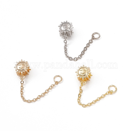 Porte perles européennes en laiton de placage KK-G455-10-1