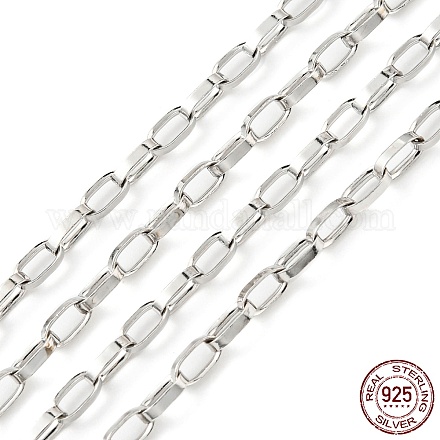 Серебряные цепочки-скрепки с родиевым покрытием 925 пробы STER-F052-08P-1