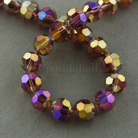 Electroplate Glass Beads Strands EGLA-R016-6mm-13-1