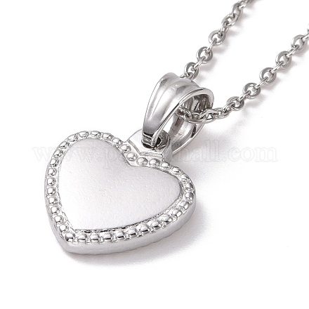 304 ожерелье из нержавеющей стали с подвеской в виде сердца для женщин STAS-E154-14P-1