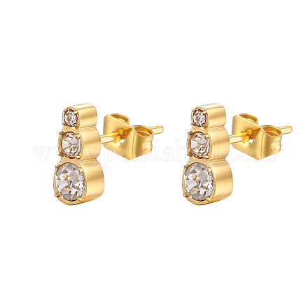 Boucles d'oreilles élégantes en acier inoxydable avec diamants de style français pour femmes. CP9896-1-1