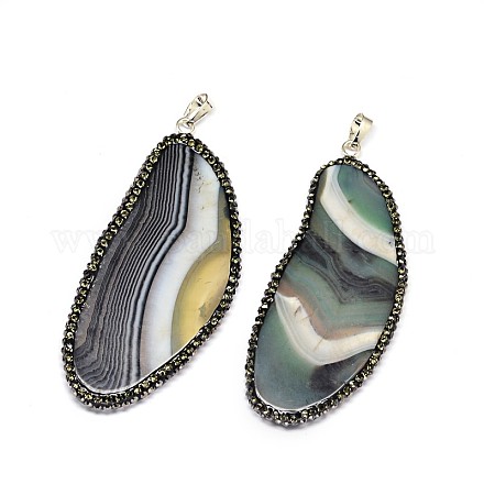 Natural Striped Agate/Banded Agate Pendants G-M269-43-1
