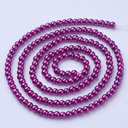 Chapelets de perles en verre nacré HY-4D-B35-1