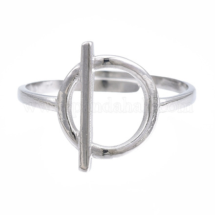 304 anillo de puño abierto con forma de cierre de palanca de acero inoxidable RJEW-T023-85P-1