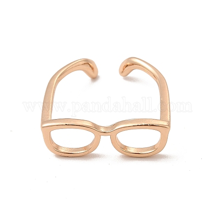 Anello per polsino aperto con montatura per occhiali in ottone da donna RJEW-F140-140KCG-1