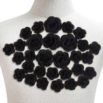 Nbeads 3d rose fleur polyester informatisé accessoires d'ornement brodés DIY-NB0008-21C-1