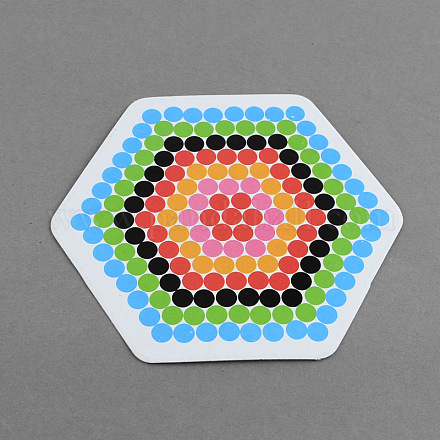 Hexagonale bricolage en perles à repasser modèles en carton DIY-S002-14A-1
