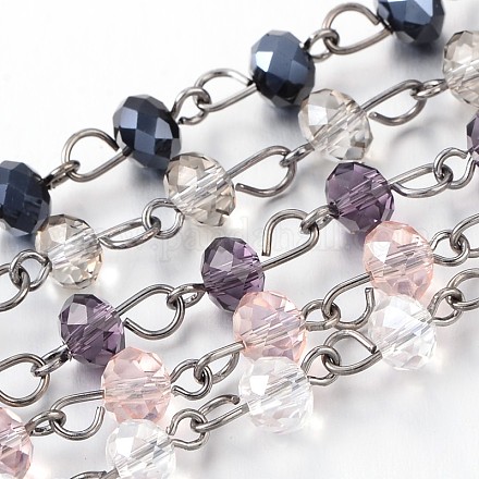Chaînes de perles en verre manuelles pour la fabrication de bracelets et colliers AJEW-JB00132-1