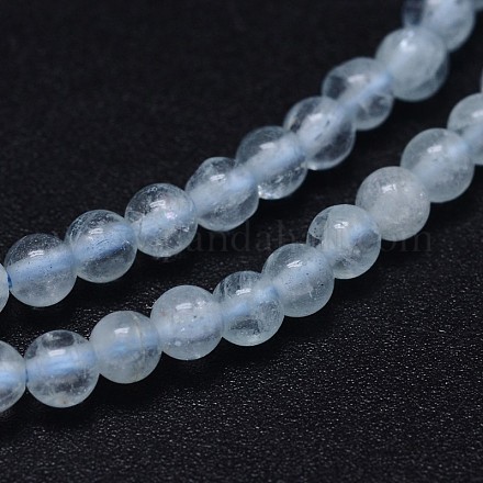 2a naturelle ronde + aigue-marine brins de perles G-P113-02-4mm-1