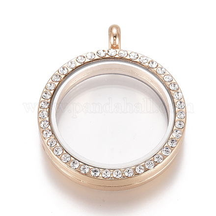 Плоские круглые сплав горный хрусталь магнитные медальон подвески PALLOY-WH0069-01-RG-1