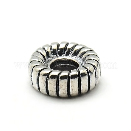 Large Hole Tibetan Style Alloy Tyre European Beads TIBEB-O003-03-1