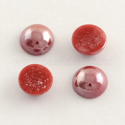 Pearlized Plated Opaque Glass Cabochons PORC-S801-3mm-24-1