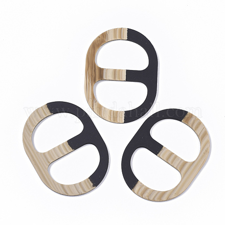 Boucles coulissantes en acrylique de style caoutchouté OACR-T020-025A-1
