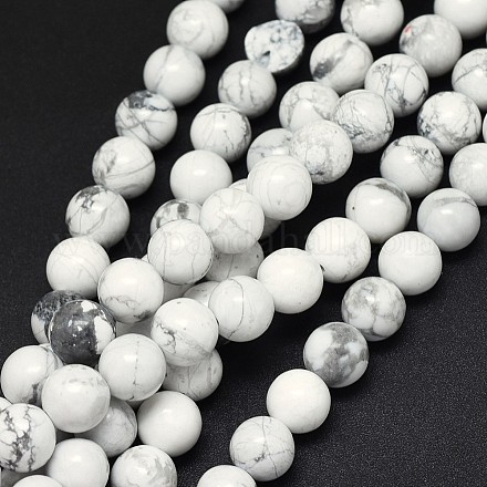 Chapelets de perles en howlite naturelle G-F604-18-8mm-1