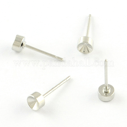 Iron Stud Earring Settings IFIN-R201-05P-1