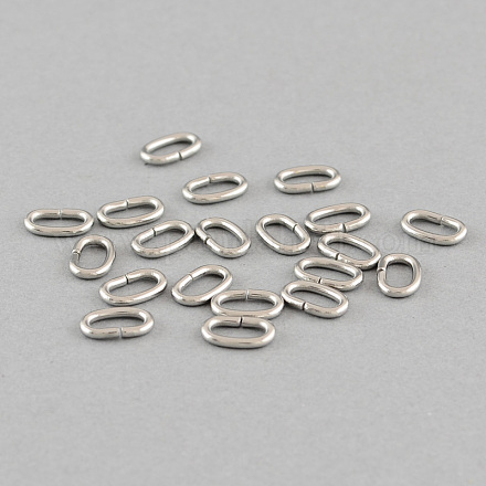304 Stainless Steel Open Jump Rings Oval Jump Rings STAS-Q186-03-8x5mm-1
