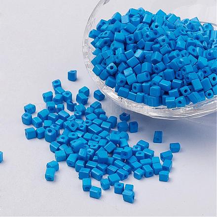 Cube Opaque Colours Glass Seed Beads X-SEED-R026-A17-1