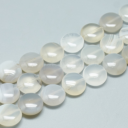 Chapelets de perles en agate blanche naturelle G-S110-14mm-29-1