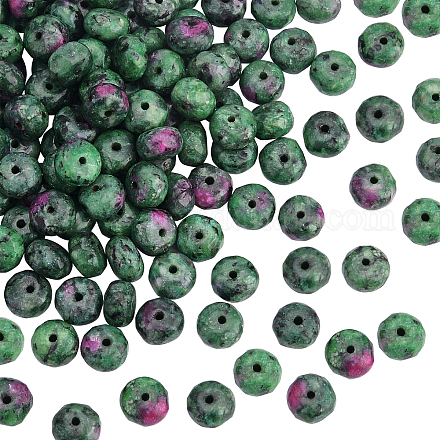 OLYCRAFT 152Pcs 8mm Natural Stone Beads Faceted Natural Ruby Zoisite Beads Strands Round Loose Gemstone Beads Energy Stone for Bracelet Necklace Jewelry Making G-OC0002-80-1