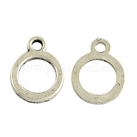 Tibetan Style Alloy Ring Pendants TIBEP-1097-AS-LF-1