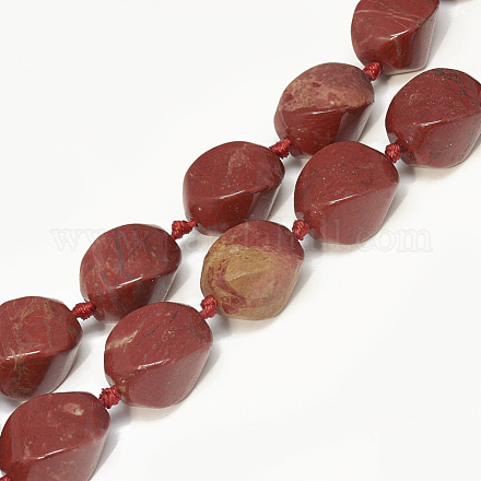 Rosso naturale perline di diaspro fili G-S304-04-1
