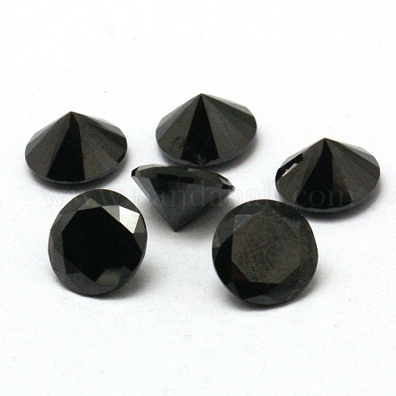 ダイヤモンド形A級キュービックジルコニアカボション  多面カット  ブラック  1.5mm ZIRC-M002-1.5mm-008-1