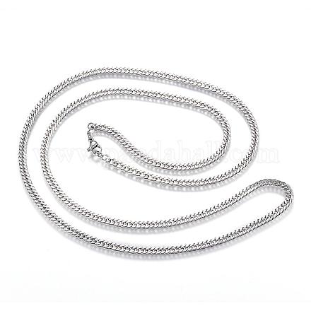 304 Stainless Steel Curb Chain Necklaces NJEW-G271-07P-1